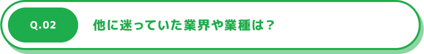 Q.02 他に迷っていた業界や業種は？