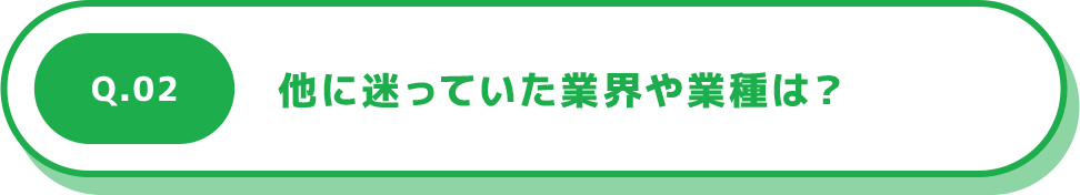 Q.02 他に迷っていた業界や業種は？