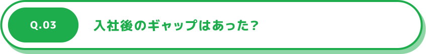 Q.03 入社後のギャップはあった？