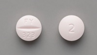 ユリス錠2mg 外形（表面、裏面）